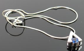 Silver pendant and chain, 5.5g: