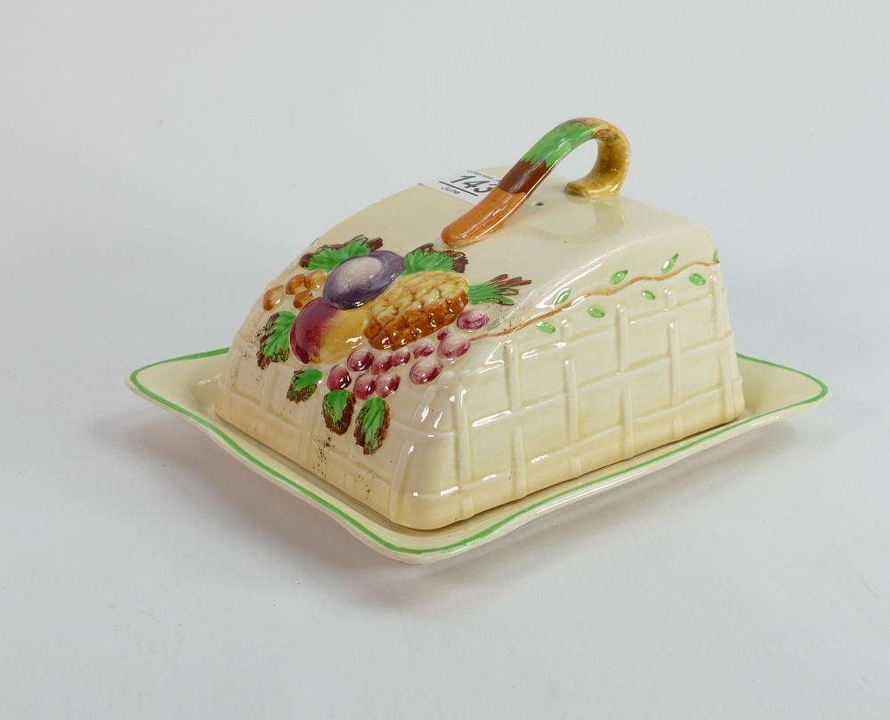 Clarice Cliff Newport Potter Cheese dish and base: Allo ver crazing to base, 19.5 cm long max. - Image 2 of 2