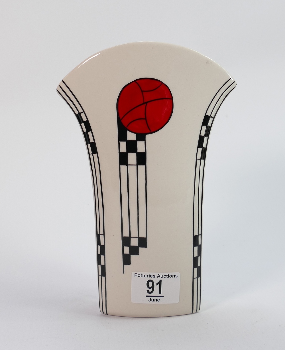 large Lorna Bailey vase in the manner of Charles Rennie Mackintosh: 21.5 cm high