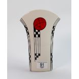 large Lorna Bailey vase in the manner of Charles Rennie Mackintosh: 21.5 cm high