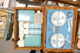 Vintage Wicker Cased Picnic Set: