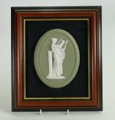 Wedgwood Sage green The Terpsichore plaque: Limited edition, frame size 29.5cm x 25cm.