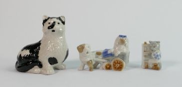 Wade porcelain figures: Factory Cat, Bernie & Pooh and Kitten on Keys. (3)