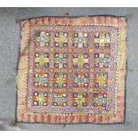Silk and mirror carpet: Measures 58.5cm x 58.5cm