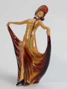 Wade cellulose 1930s figure Pavlova: Orange colourway. (Some paint loss & restoration to neck and