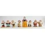 Beswick set of figures Snow White and the Seven Dwarfs: Set comprising Snow White 1332, Doc 1329,