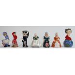 A collection of Wade figures: Including Pantomime Dame, Betty Boo Top of the World & Graduate,