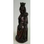 Large French carved wood figure of Virgin Mary and Child: Height 59cm.