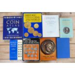 Collection of 8 x specialist coin books: The Coin Atlas, History of gold coins of the world, Roman