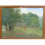 Philip Kilner oil on board rabbits in meadow: Signed lower right,