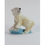 Wade model of a Polar bear with fish on glacier: Height 15cm.