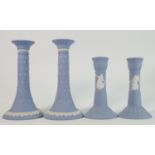 Wedgwood Dancing Hours candlesticks seconds together with similar taller items: Height of tallest