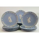 Set of 12 Wedgwood Dancing Hours plates to include: Athena, Artemis, Persephone, IO, Callisto,