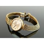 9ct gold ladies Vicence wristwatch: with 9ct gold bracelet, total weight 17.6g.