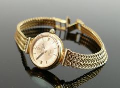 9ct gold ladies Vicence wristwatch: with 9ct gold bracelet, total weight 17.6g.