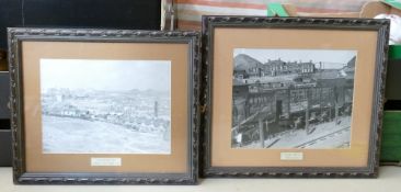 Pair of black & white photographic prints: Of local interest including views of Etruria & view