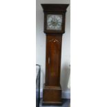 18th century 8 day Oak long case clock with brass 11 inch dial: Maker Walter Archer, Stow on the