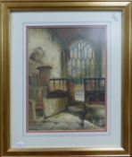 Local Interest Watercolour: Subject of The Chapel in Haddon Hall Derbyshire, painted by Mr F W