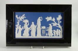 Wedgwood white on Saxon blue Offering to Peace plaque: Limited edition with certificate, frame