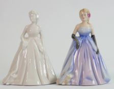 Wade figures from My Fair Ladies series Roxanne: In blue and cream colourways. (2)