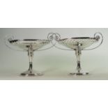 Pair of hallmarked silver comports or tazzas Sheffield 1906: Bearing the name of The Goldsmiths &
