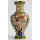 A Chinese Cloisonne vase decorated with birds & flowers: Height 23.5cm.