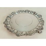 Silver footed salver hallmarked for Sheffield 1919: 363g.