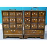 Early 20th century Chinese traveling Apothecary chest: Multi drawer internals with hand painted