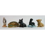 A collection of Wade figures: Including Polacanthus money bank, Fish footman, Seal on glacier,