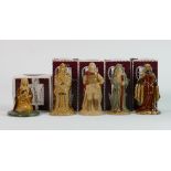 A collection of Wade Camelot figures: Comprising Lady of the Lake, Merlin, Guinevere, Arthur and