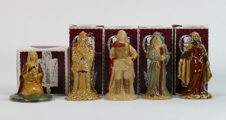 A collection of Wade Camelot figures: Comprising Lady of the Lake, Merlin, Guinevere, Arthur and