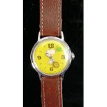 Boys 1950s Snoopy wristwatch: with original leather strap.