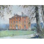 Oil painting of Barlaston Hall signed Thompson: 44cm x 35cm.