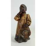 Goldscheider young girl figurine: Bears original makers label, measures 25cm high.