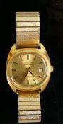 Bulova Accutron Ambassador gentleman?s: automatic date wristwatch, 1970s gold plated with expandable