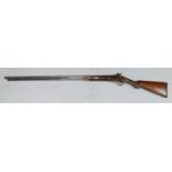 19th Century percussion sporting gun: non firing, L140cm.