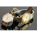Gentleman's vintage wristwatches: comprising Accurist Shockmaster gold plated watch with