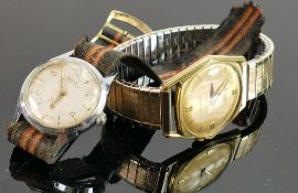 Gentleman's vintage wristwatches: comprising Accurist Shockmaster gold plated watch with