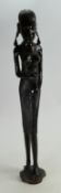 Large carved hardwood African lady figure: Height 85cm.
