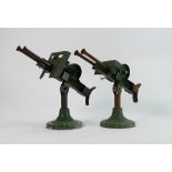 Astra pharos Co Model 25 Tin Plate Pom Pom Guns: Pair of, one missing gun shield and ammunition