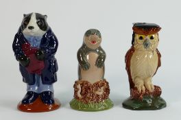 Wade figures from In the Forest Deep: Comprising Bertram Badger, Morris Mole and Oswald Owl. (3)
