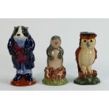 Wade figures from In the Forest Deep: Comprising Bertram Badger, Morris Mole and Oswald Owl. (3)