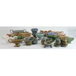 A collection of Wade porcelain small items: Including vases, cruets, bowls, dishes, Irish Wade