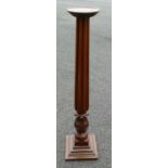 19th century Mahogany carved column Torchere: