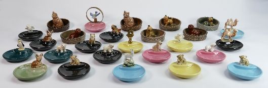 A collection of Wade porcelain Whimsie dishes: Including various animals, birds etc. (26)