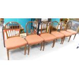 Set of six 18th century Dutch Mahogany hoop back dining chairs: With wide upholstered seats &