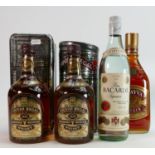 Chivas Regal 12 year old bottles of Whisky: Sealed tops, and in original presentation tin boxes,