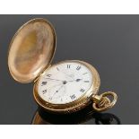 Gold Plated Thos Russell & son full hunter pocket watch: