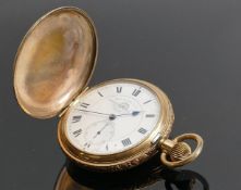 Gold Plated Thos Russell & son full hunter pocket watch: