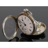 Silver English Lever pocket watch: With seconds dial with key.